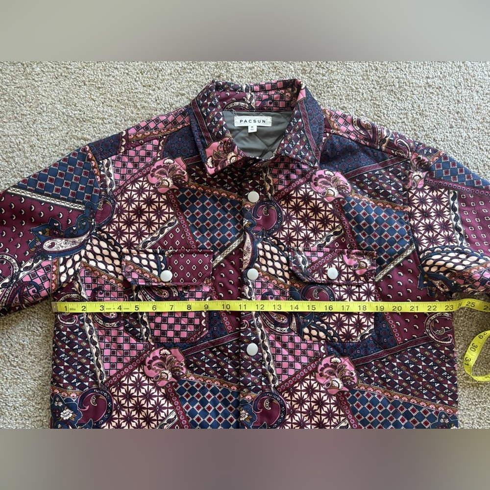 PacSun Quilted Shirt Jacket Men’s Multi Color Paisley Size Medium - Picture 9 of 13